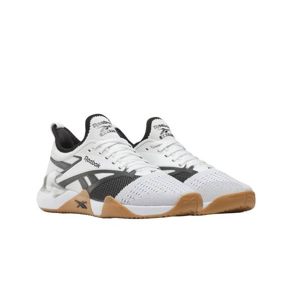 NEW REEBOK unisex nano court training shoes in white/black/grey main image 4